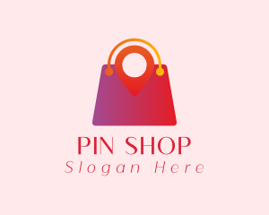 Shopping Bag Map Pin logo