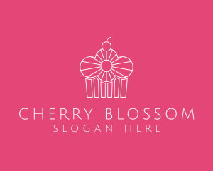 Pastry Cherry Cupcake logo design