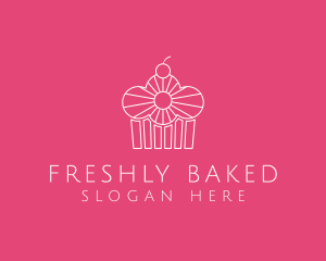 Pastry Cherry Cupcake logo design