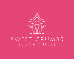 Pastry Cherry Cupcake logo design