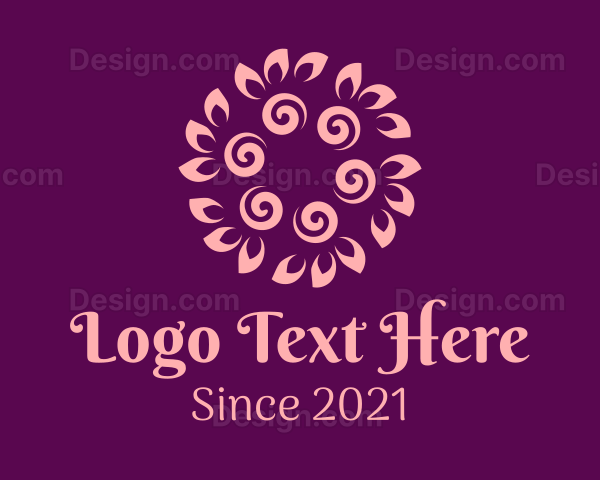 Pink Swirl Flower Logo