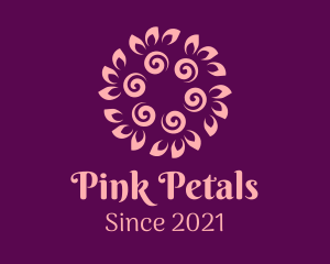 Pink Swirl Flower  logo design