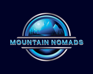 Mountain Night Trekking logo design