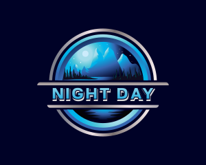 Mountain Night Trekking logo design