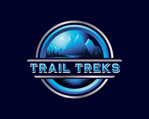 Mountain Night Trekking logo design