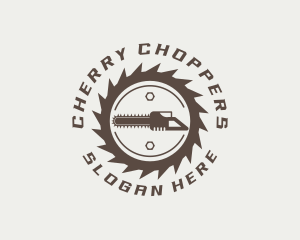 Chainsaw Blade Wood Cutter logo design