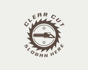 Chainsaw Blade Wood Cutter logo design