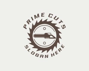 Chainsaw Blade Wood Cutter logo design