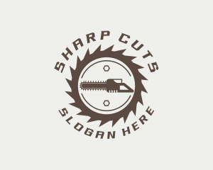 Chainsaw Blade Wood Cutter logo design