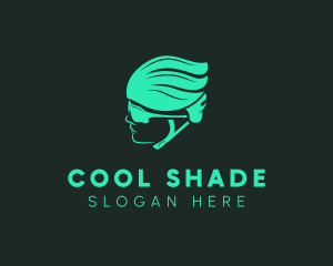 Cyclist Helmet Shades logo design