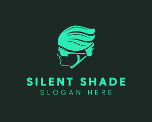 Cyclist Helmet Shades logo design