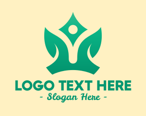 Yoga Leaf Crown logo