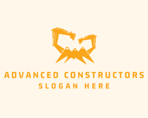 Excavator Mountain Machine logo design