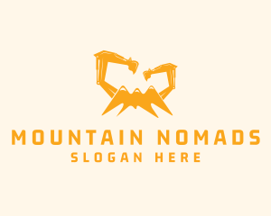 Excavator Mountain Machine logo design