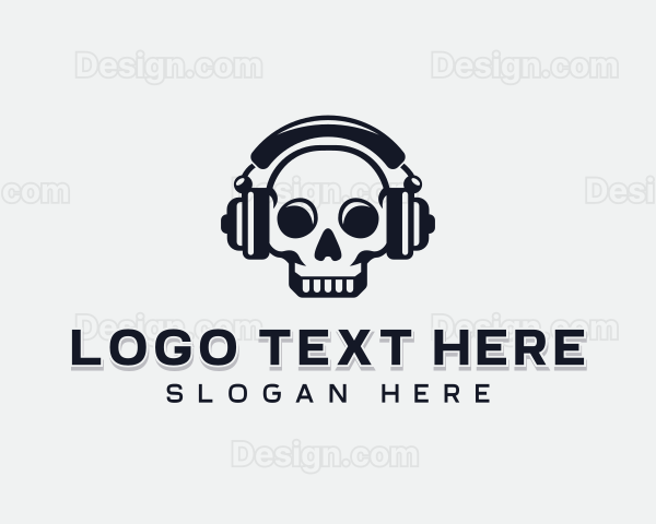 Podcasting Media Skull Logo