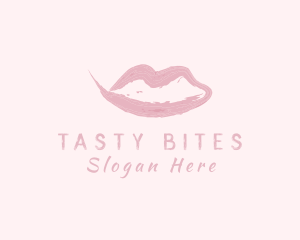 Lips Cosmetic Brushstroke Logo