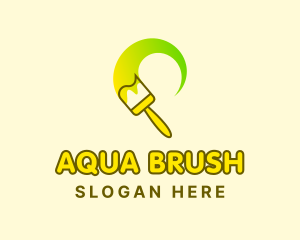 Yellow Paint Brush logo design