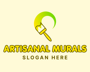 Yellow Paint Brush logo design