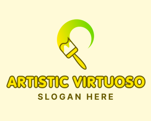 Yellow Paint Brush logo design