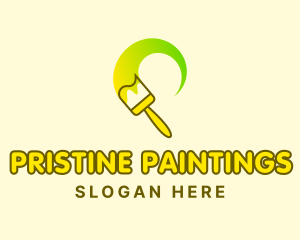 Yellow Paint Brush logo design