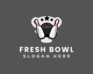 Bowling Pin Trophy logo design