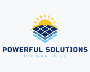 Sun Solar Panel Energy logo design