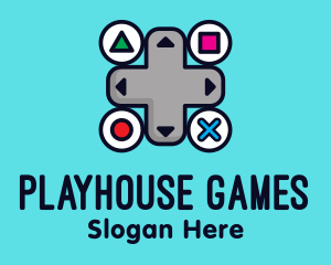 Controller Button Video Game logo design