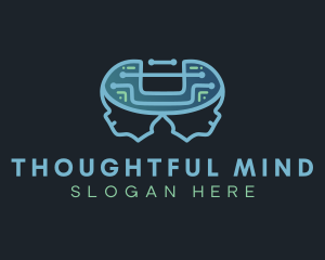 Brain Technology Circuit logo design