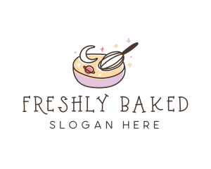 Baking Moon Whisk logo design