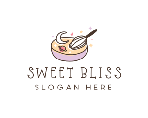 Baking Moon Whisk logo design