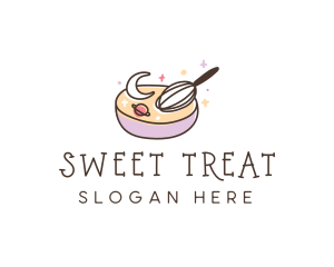 Baking Moon Whisk logo design