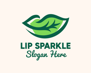 Green Natural Lips logo design