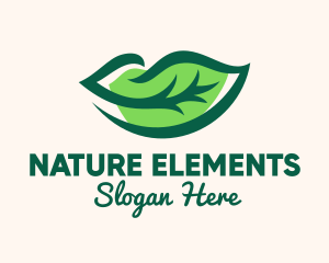 Green Natural Lips logo design