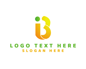 Yellow Monogram Letter IB logo