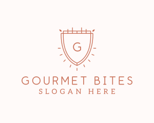 Organic Gourmet Cafeteria Shield logo design