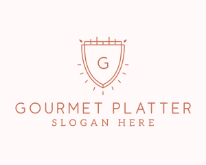 Organic Gourmet Cafeteria Shield logo design