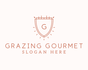 Organic Gourmet Cafeteria Shield logo design