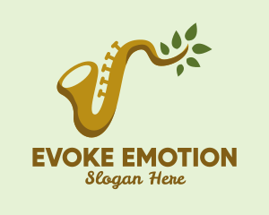 Leaf Branch Saxophone logo design