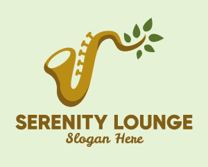 Leaf Branch Saxophone logo design