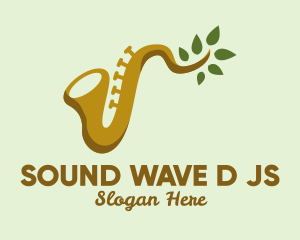 Leaf Branch Saxophone logo design