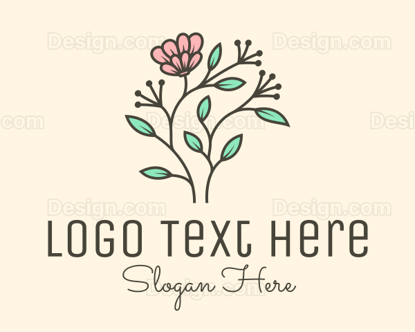 Feminine Flower Plant Logo