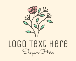 Feminine Flower Plant logo design
