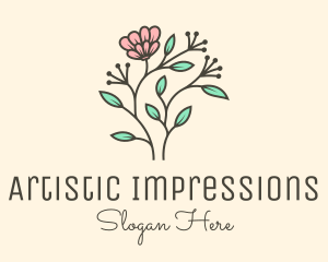 Feminine Flower Plant logo design