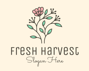 Feminine Flower Plant logo design