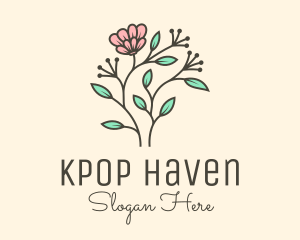 Feminine Flower Plant logo design