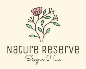 Feminine Flower Plant logo design