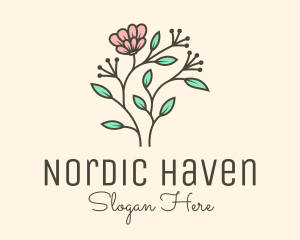 Feminine Flower Plant logo design