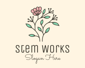 Feminine Flower Plant logo
