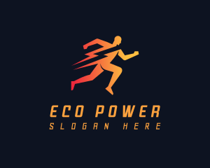 Lightning Human Run logo design