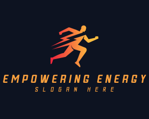 Lightning Human Run logo design